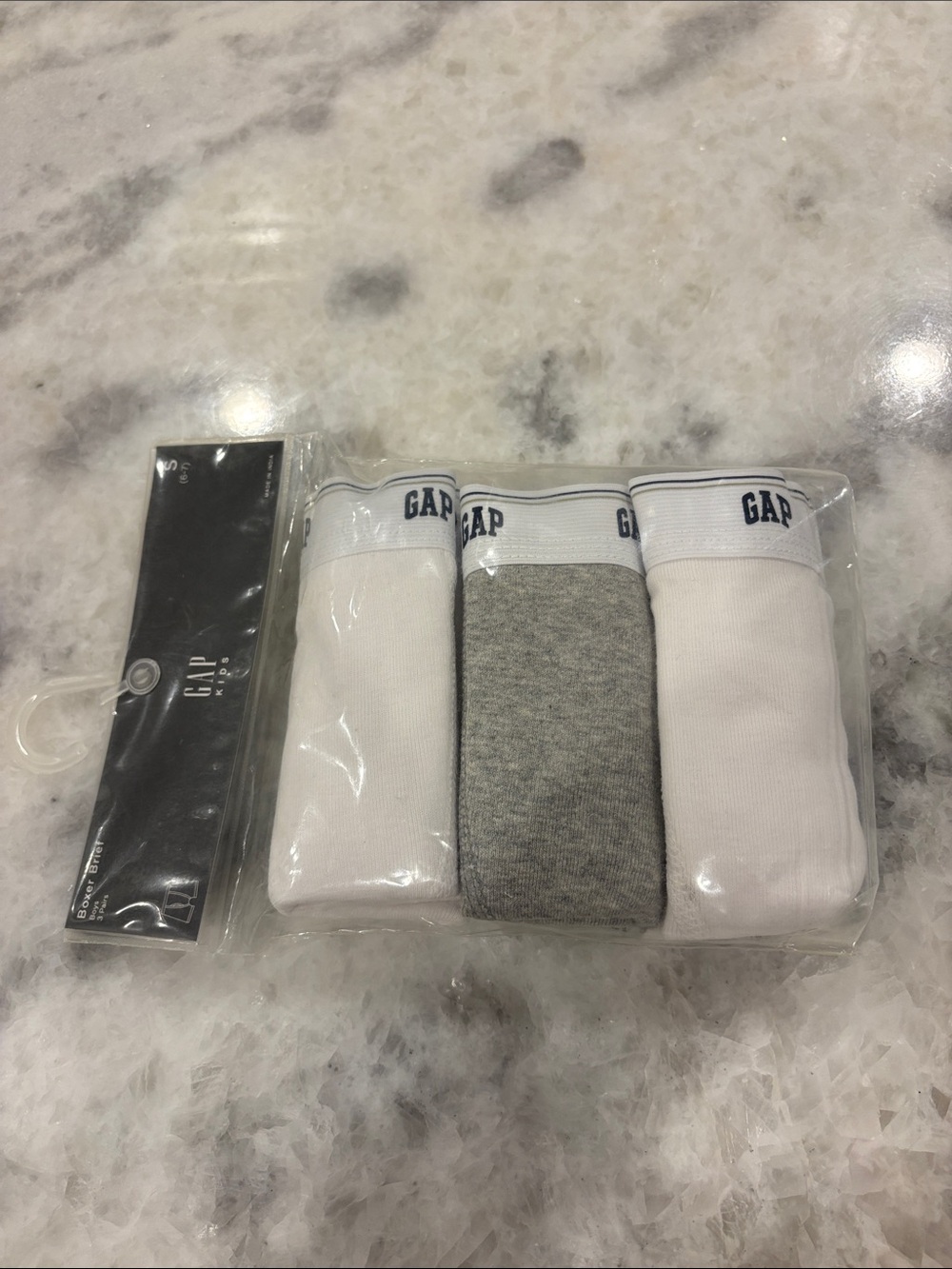 GAP Boy 3-Pack BOXERS  — White & Heather Gray NWT